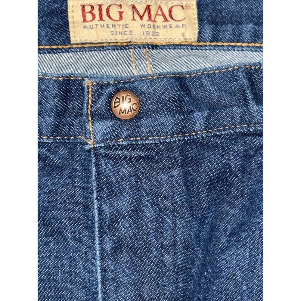 Big Mac Mens Carpenter Jeans Dark Wash Denim Utility Workwear Pants 36x34